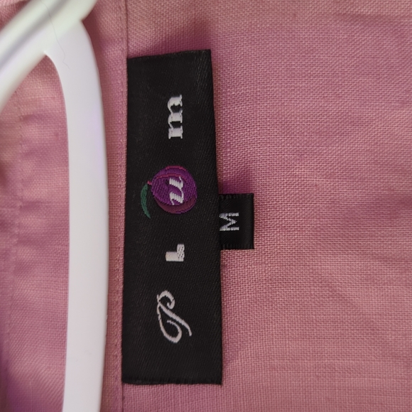 3/50$ 100% Linen Shirt Pink Button Up Size Medium - Picture 5 of 7